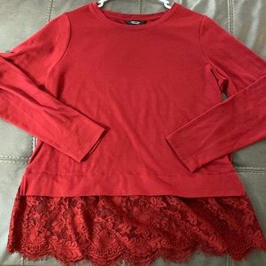 Simply Vera Vera Wang long sleeve shirt, lace trim